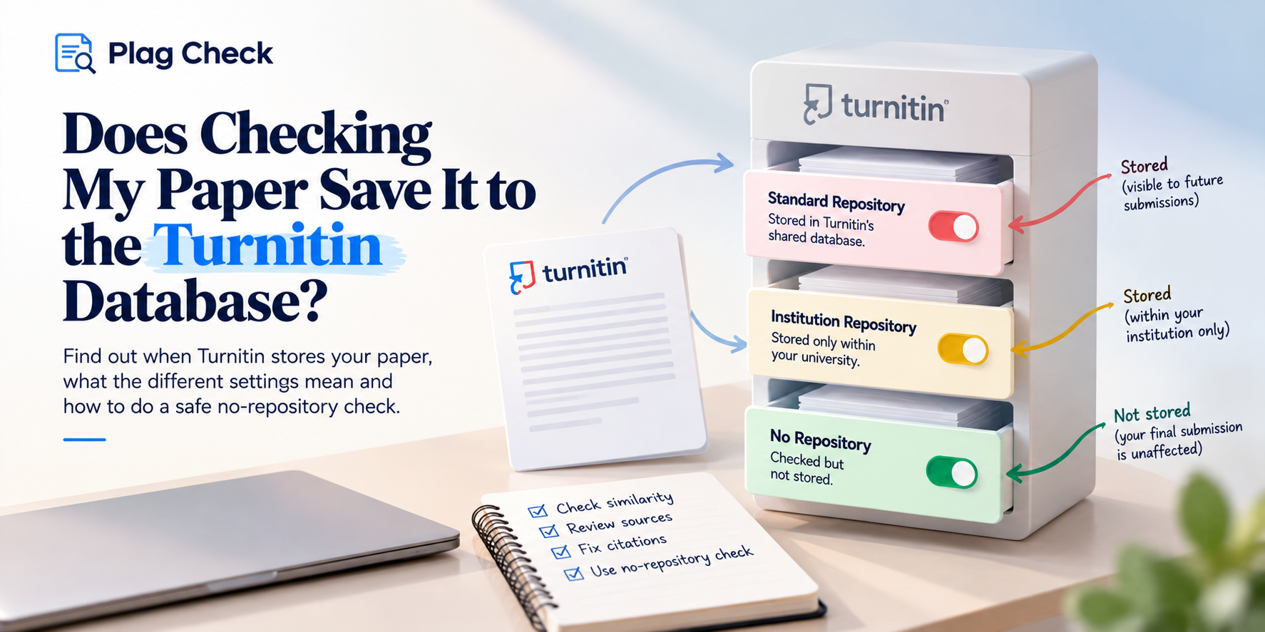 Image explained about Does Checking My Paper Save It to the Turnitin Database